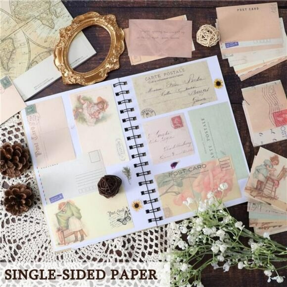 Vintage Scrapbook Paper Kit 445PCS Journaling Supplies Stickers Craft Paper - Picture 3 of 8